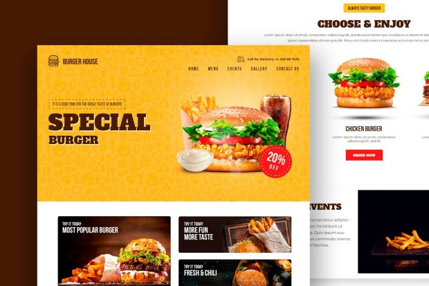 Burger House - Fast Food & Restaurant One Page