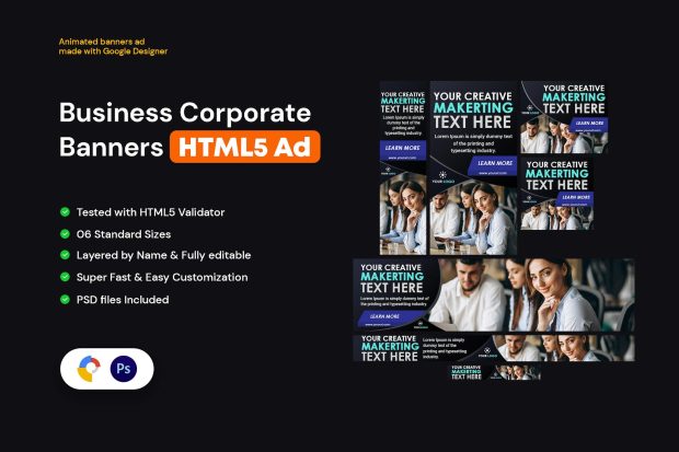 Business, Corporate Banners HTML5