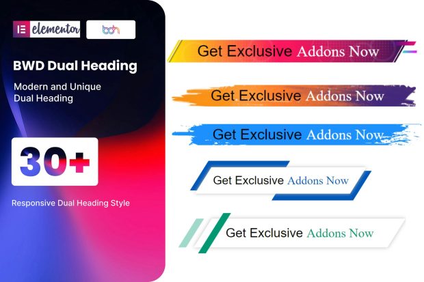 BWD Dual Heading addon for elementor 1.0