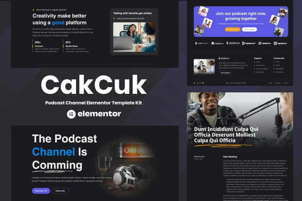 CakCuk - Podcast Channel Elementor Template Kit