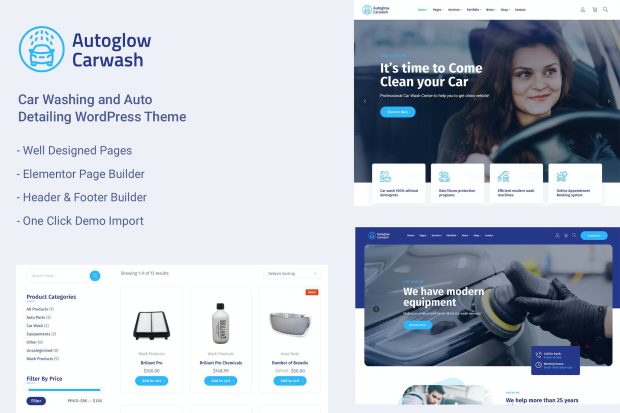 Car Wash Service WordPress Theme - Autoglow 1.1.2