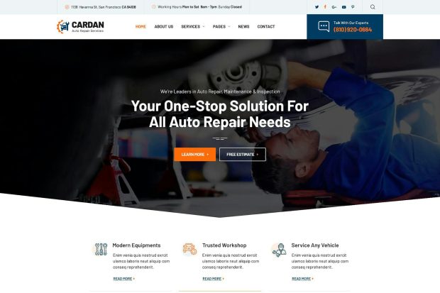 Cardan - Car Repair Services HTML Template