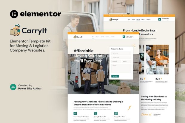 CarryIt – Moving & Logistics Company Elementor Template Kit