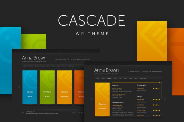 Cascade - Personal vCard WordPress Theme 8.2