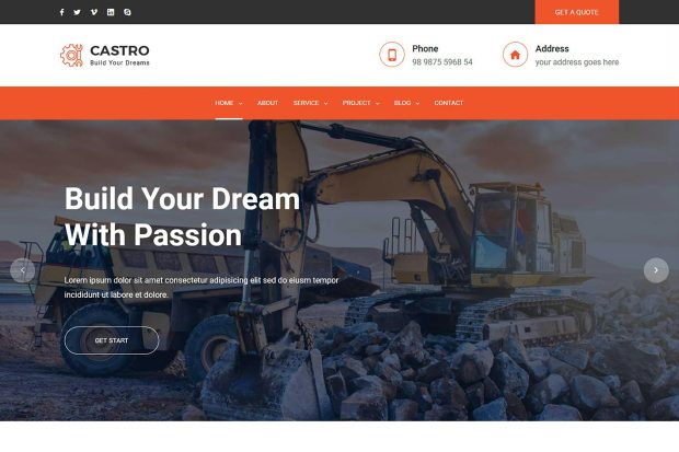 Castro – React Construction Template