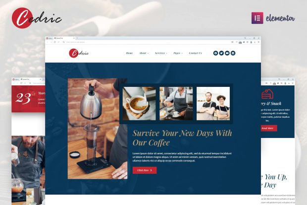 Cedric - Coffee & Beverages Elementor Template Kit