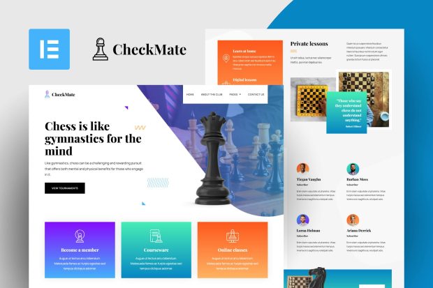 CheckMate - Chess Club & Tournaments Elementor Template Kit