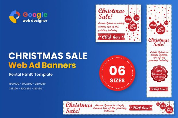 Christmas Sale Banner HTML5 - Animate