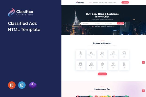 Clasifico - Classified Ads HTML Template