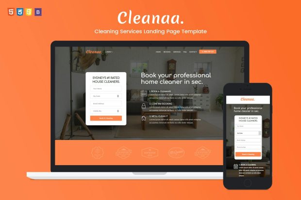 Cleanaa - Cleaning Services Landing Page Template