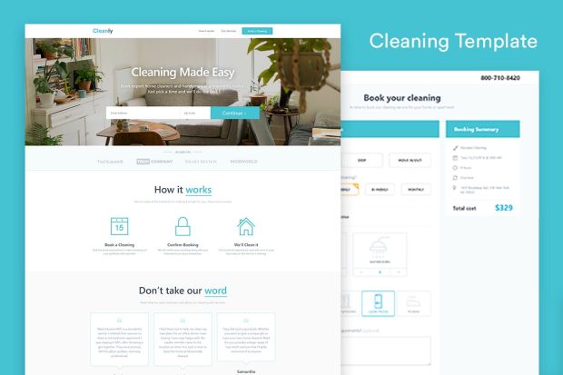 Cleaning Landing Page Template - Cleanly