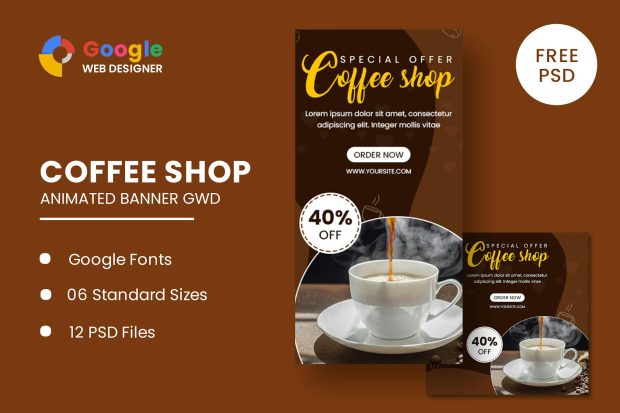 Coffee Shop Animated Banner GWD