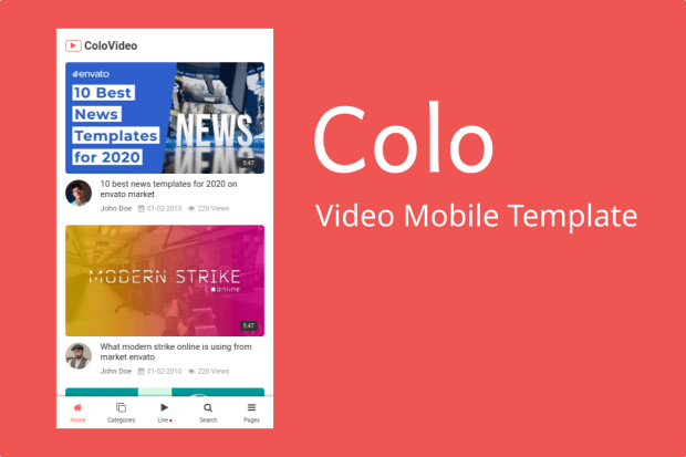 Colo - Video Mobile Template