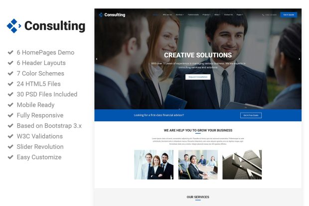 Consulting - Broker Advisor Finance HTML5 Template