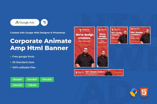 Corporate Animate Ads Template AMPHTML Banners