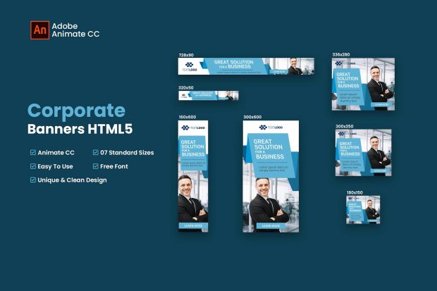 Corporate Business Banners HTML5 - Animate CC