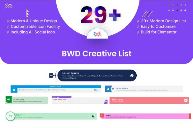 Creative List addon for elementor 1.0