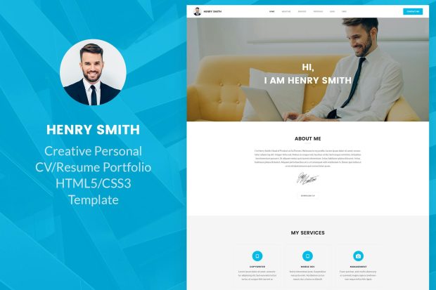 Creative Personal Portfolio Resume HTML5 Template