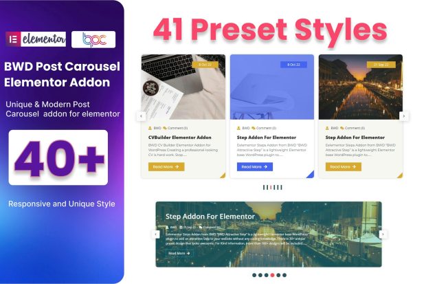 Creative Post Carousel Addon for Elementor 1.0