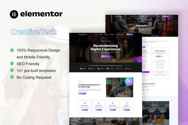 CreativeTech - Digital Marketing Agency Elementor Template Kit