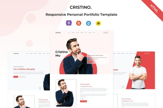 Cristino - Personal Portfolio Template + Dark