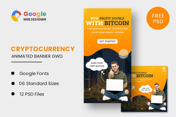 Cryptech Bitcoin Animated Banner GWD