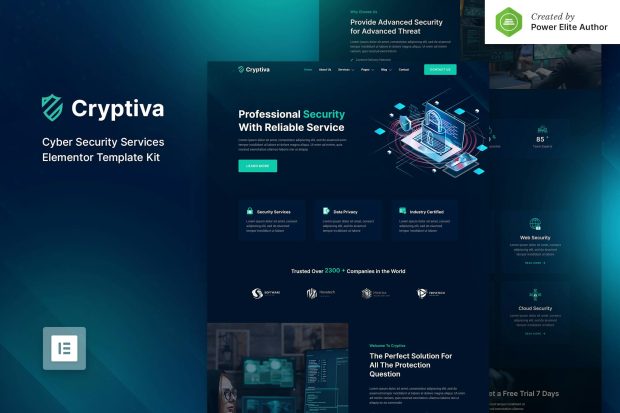 Cryptiva – Cyber Security Services Elementor Template Kit