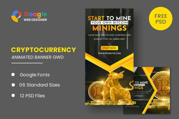 Cryptocurrency Animated Banner GWD