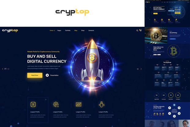 CrypTop - ICO Landing and CryptoCurrency WordPress 1.0.7