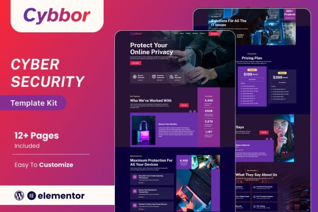 Cybbor – Cyber Security Services Elementor Template Kit