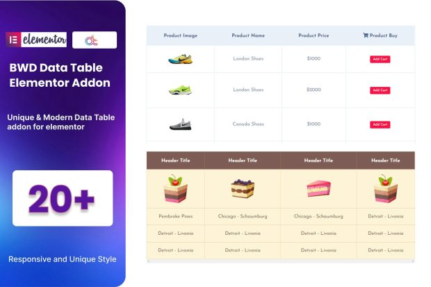 Data Table Addon for Elementor 1.0