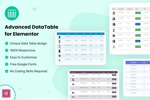 Datalentor - Advanced DataTable for Elementor 1.0.1