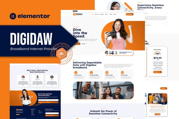 DataNet - Broadband Internet Services Provider Elementor Template Kit