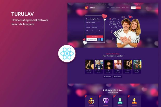 Dating Social Network React Js Template