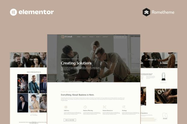 D'Consult - Business Consulting Elementor Pro Full Site Template Kit