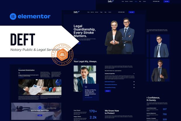 Deft - Notary Public & Legal Services Elementor Template Kit