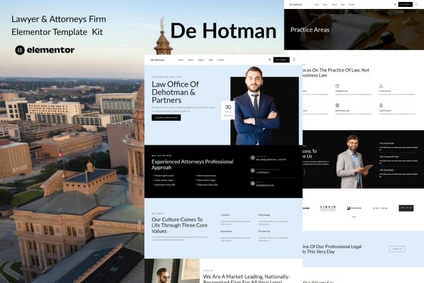 DeHotman - Laywer & Attorney Firm Elementor Template Kit