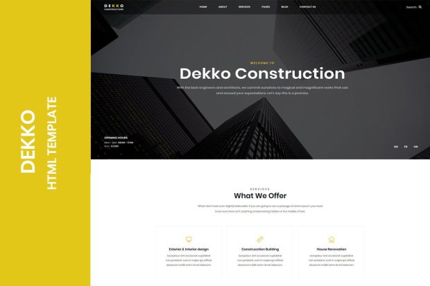 Dekko - Construction HTML5 Template