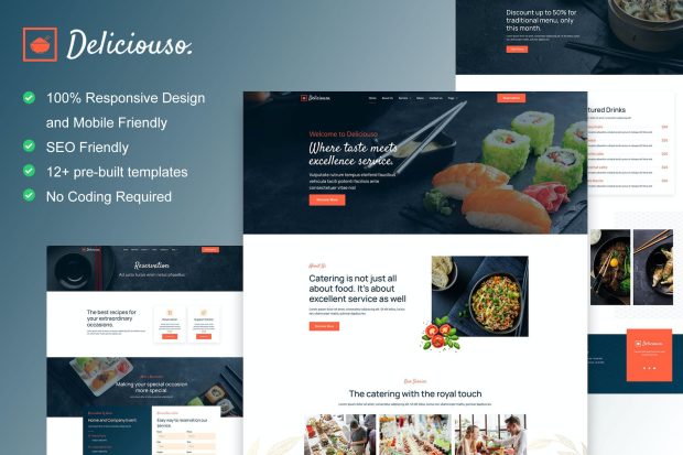 Deliciouso - Catering & Restaurant Elementor Template Kit