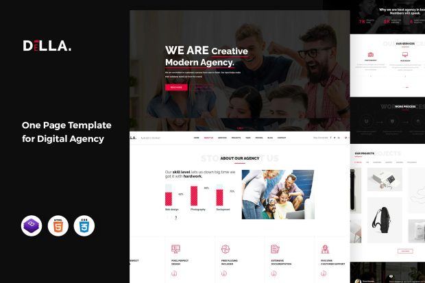 DELLA - One Page Template for Digital Agency