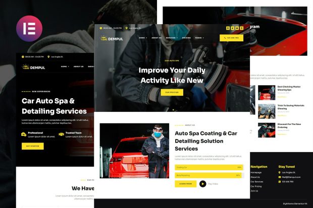 Dempul - Car Auto Spa & Detailing Services Elementor Template Kit