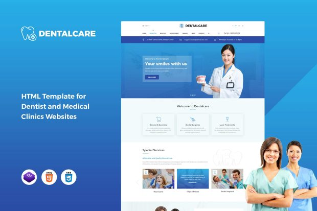 Dental - Dentist and Medical Clinics Template