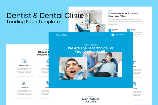 Dentist & Dental Clinic Landing Page Template