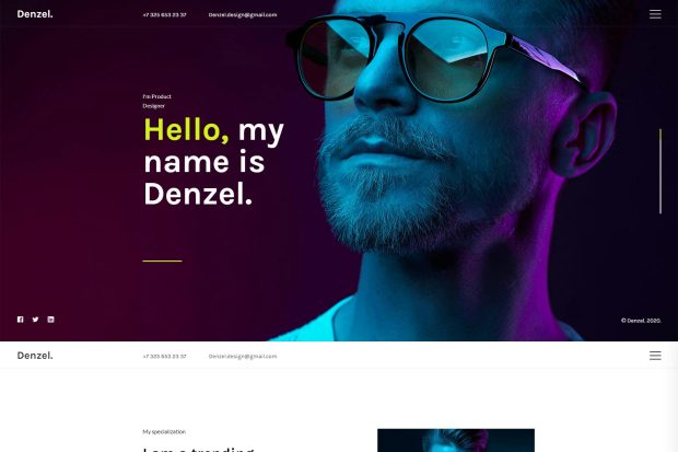 Denzel. - Onepage Personal HTML Template