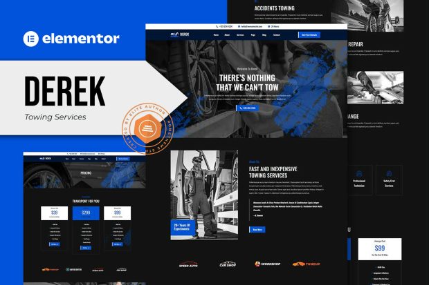 Derek - Towing Services Elementor Pro Template Kit