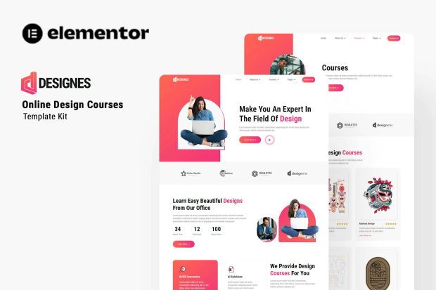 Designes - Online Design Course Elementor Template Kit