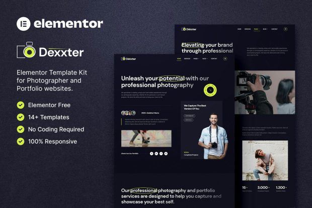 Dexxter – Photography & Portfolio Elementor Template Kit