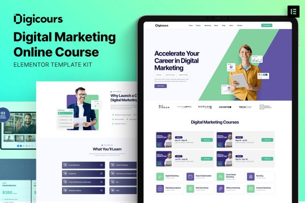 Digicours - Digital Marketing Online Course Elementor Template Kit