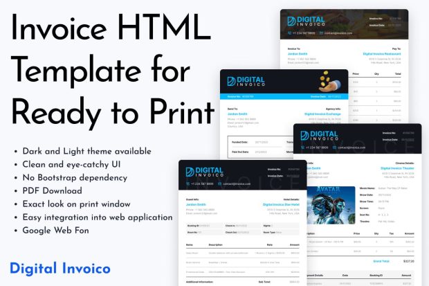 Digital Invoico - Invoice HTML Template for Ready