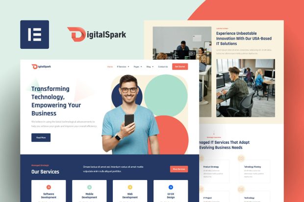 DigitalSpark - IT Services Elementor Template Kit